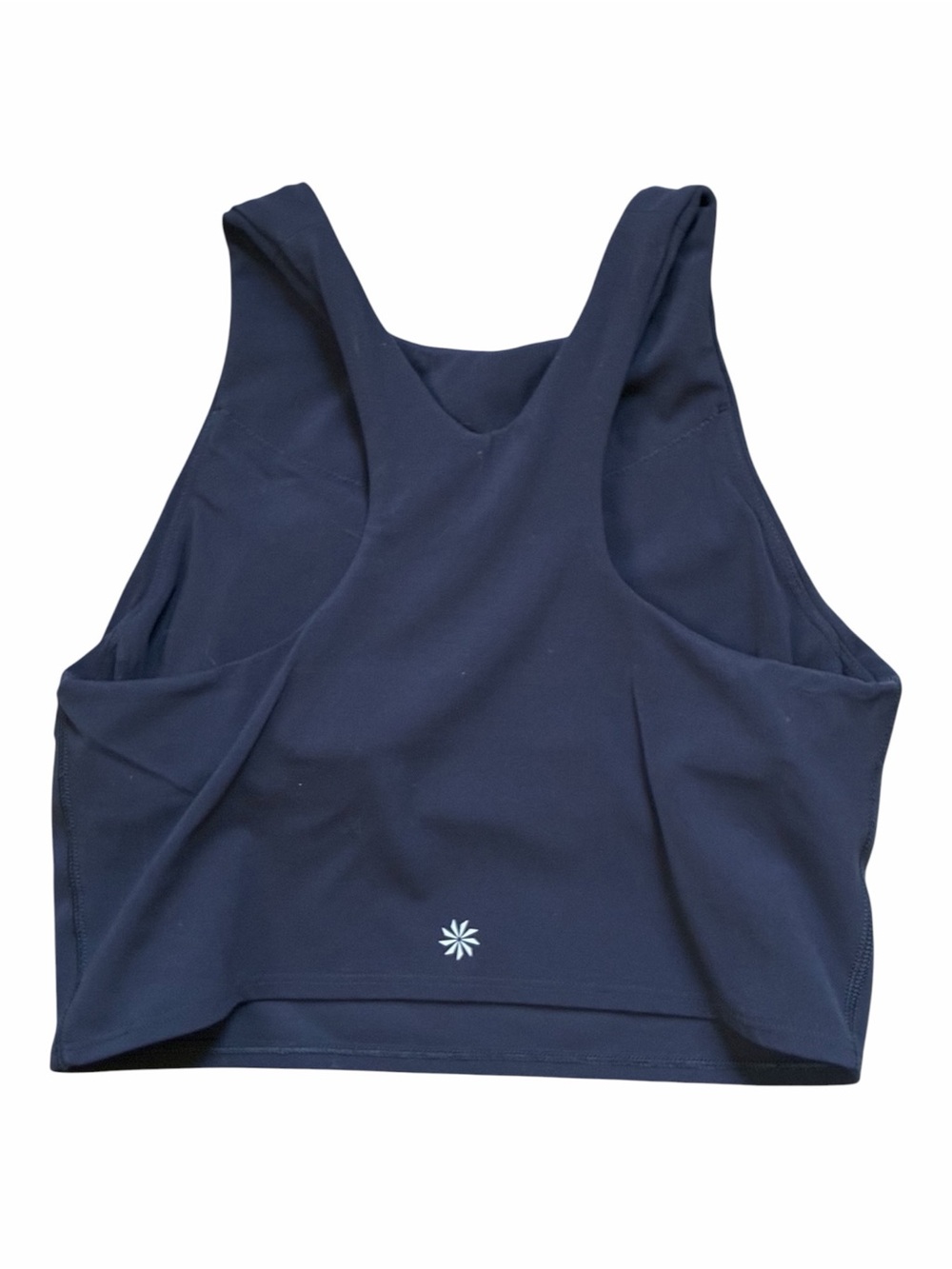Athleta navy blue Concious Crop longline sports bra Sz Small